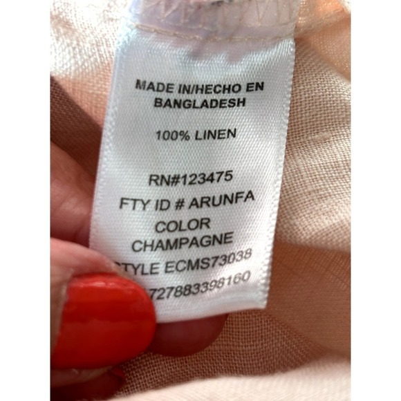 Company Ellen Tracy champagne (light peach) linen tunic, extra large, layering - Picture 6 of 7